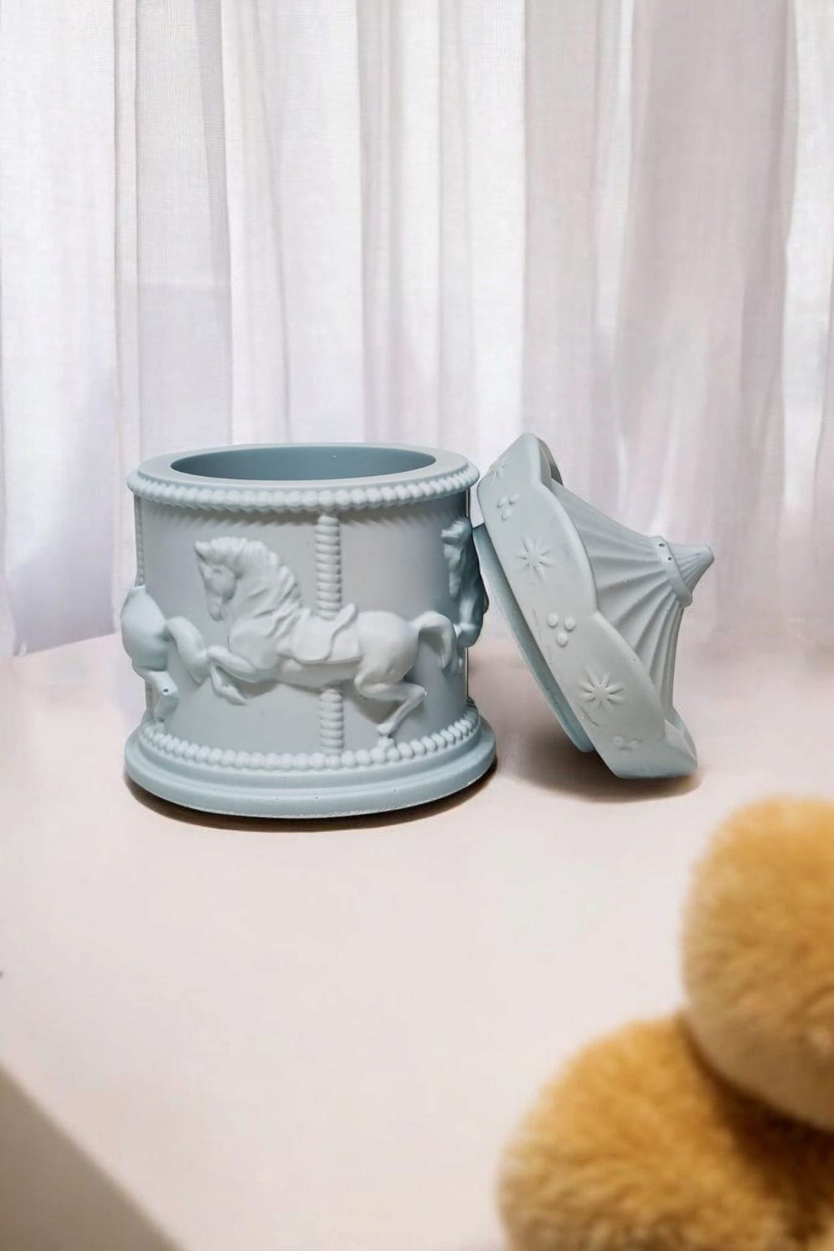 Conjunto urso carinhoso / guarda jóias
