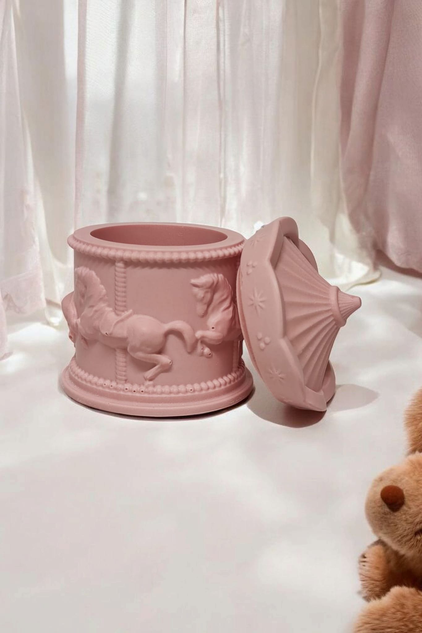 Conjunto urso carinhoso / guarda jóias