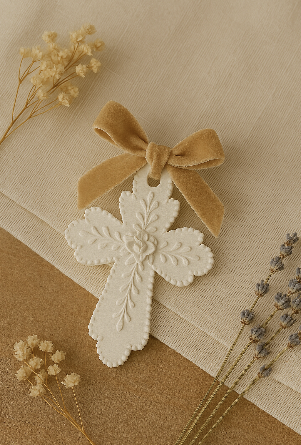 Cruz Perfumada em Gesso cerâmico