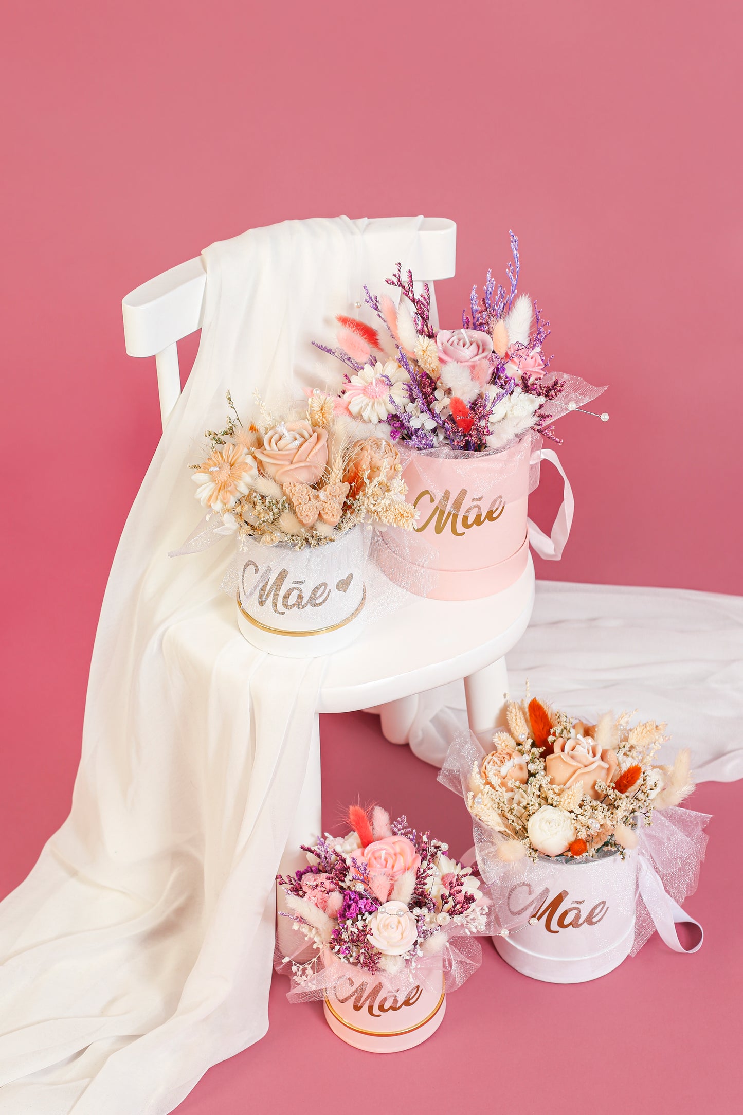 caixa flores MÃE