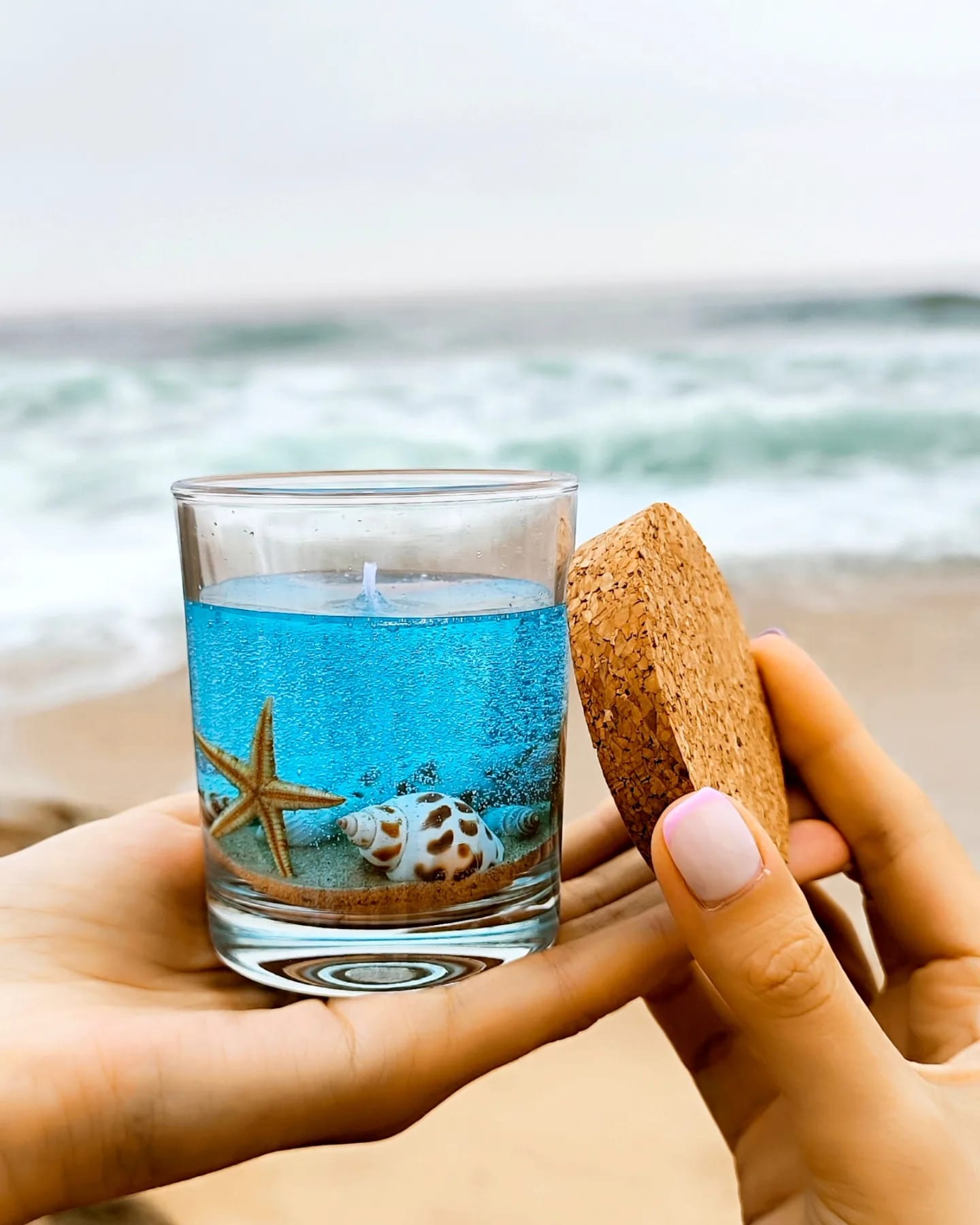 Vela em Cera de Gel - Fundo do Mar