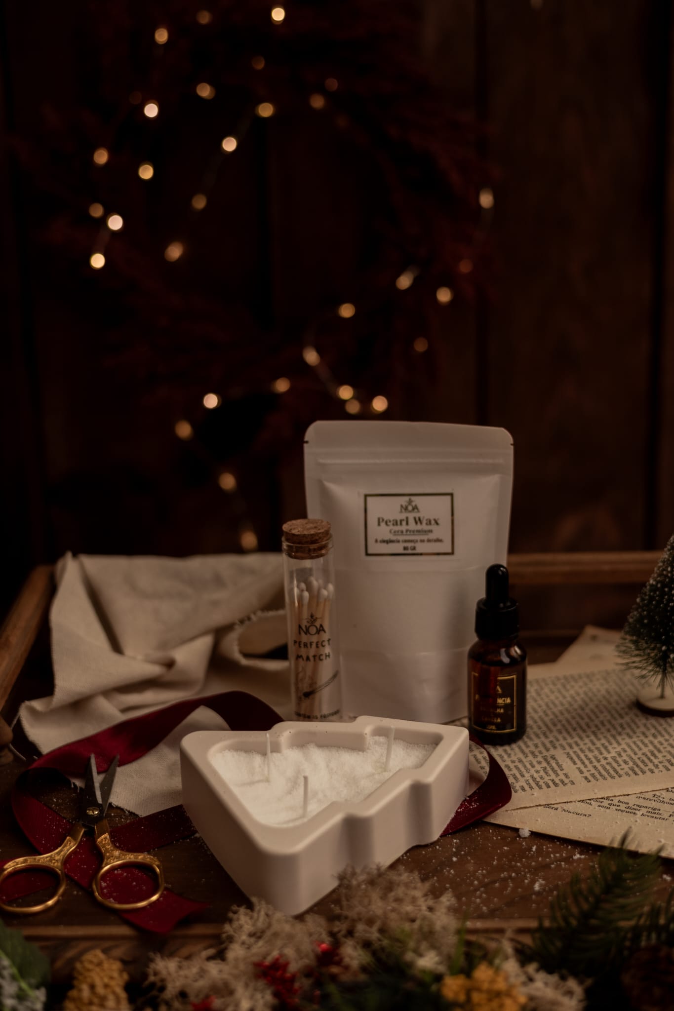Coffret Árvore de Natal & cera pérola