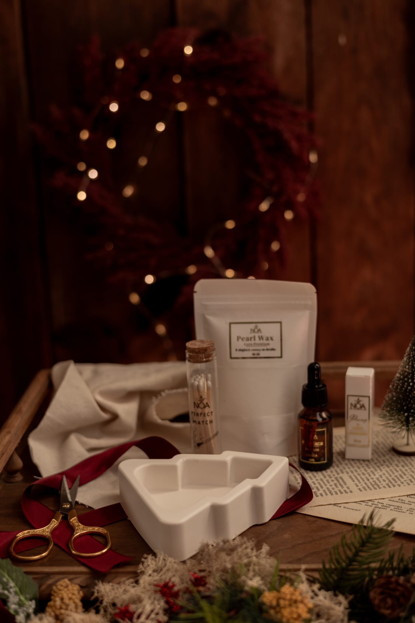 Coffret Árvore de Natal & cera pérola