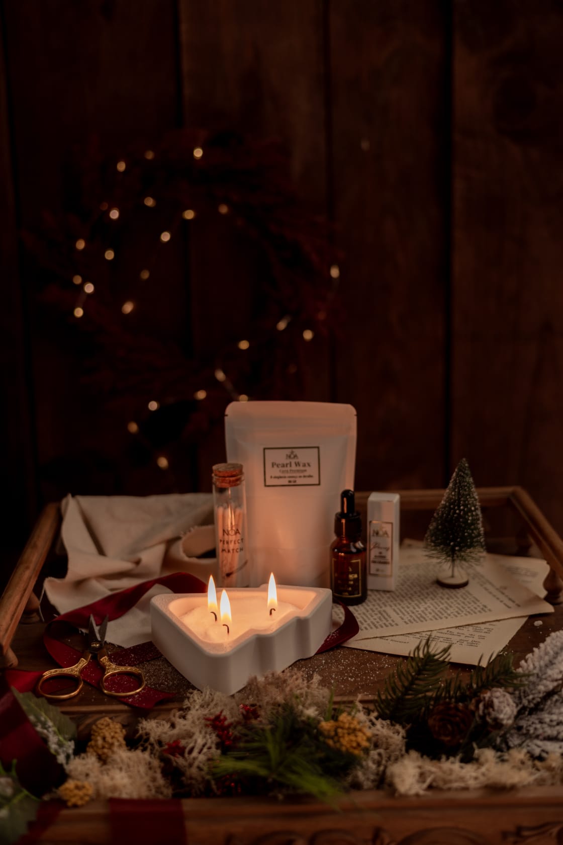 Coffret Árvore de Natal & cera pérola