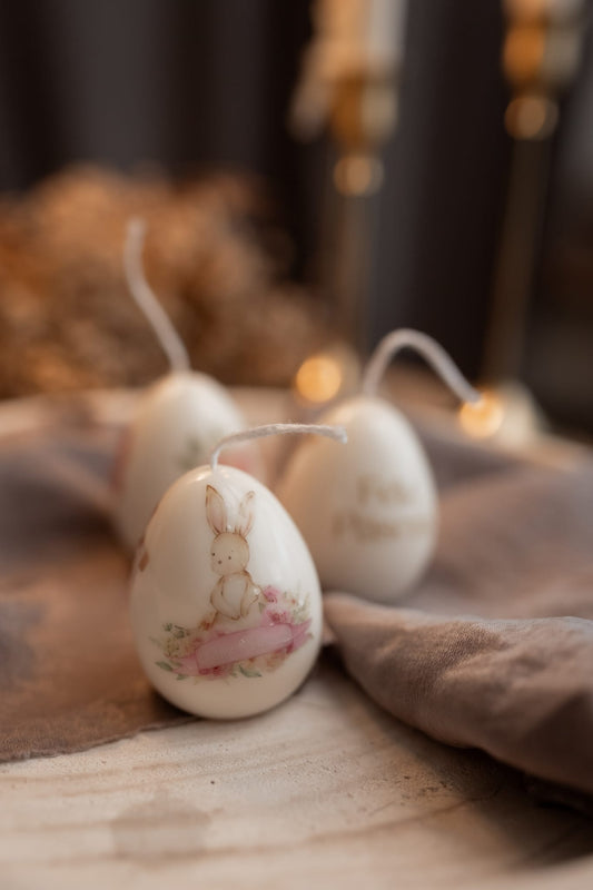 Caixa com 3 Velas Ovos Decorativos