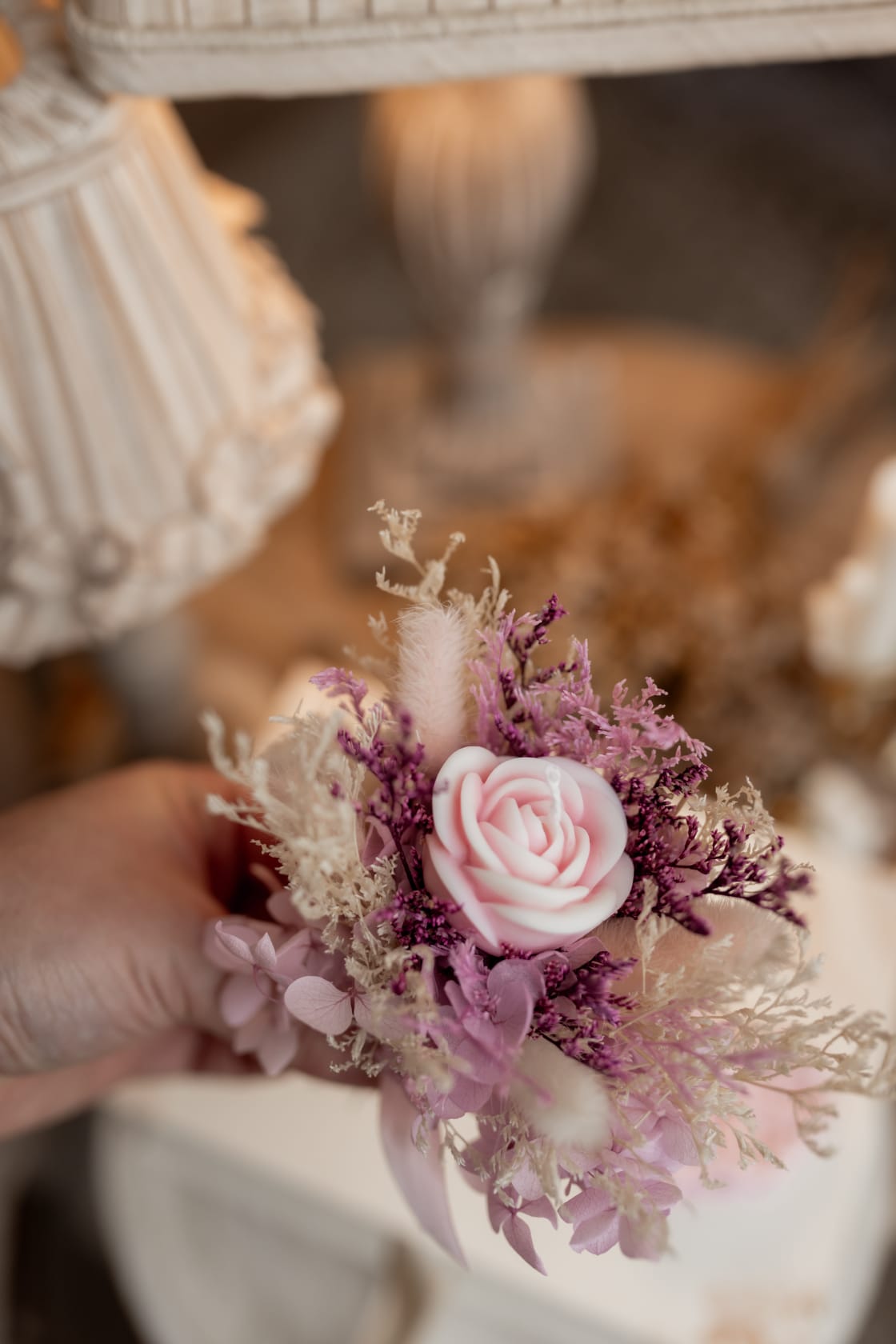 Mini Ramo com Vela Aromática