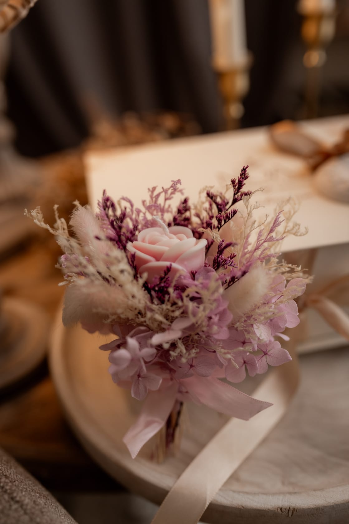 Mini Ramo com Vela Aromática