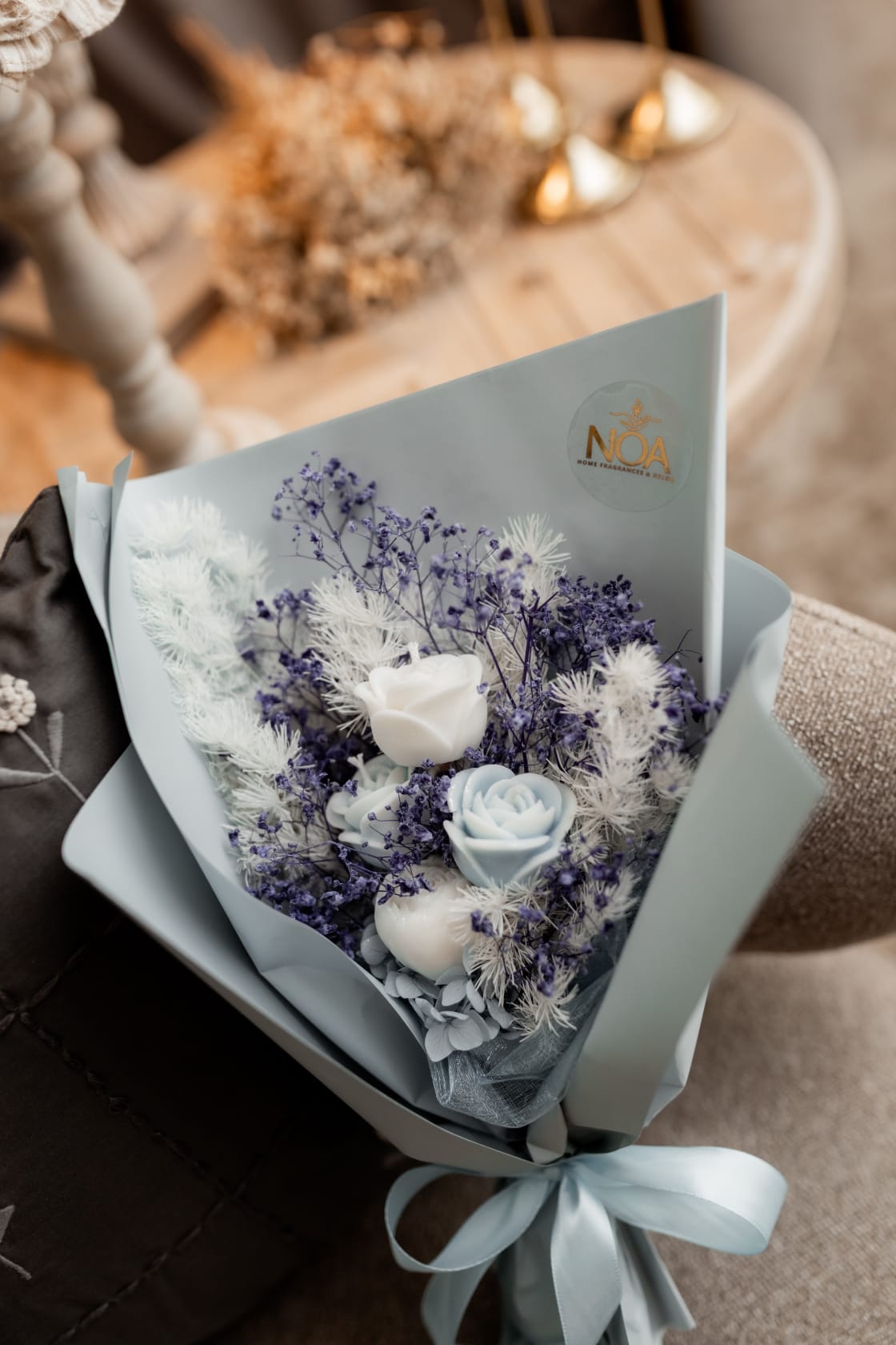 Arranjo floral azul